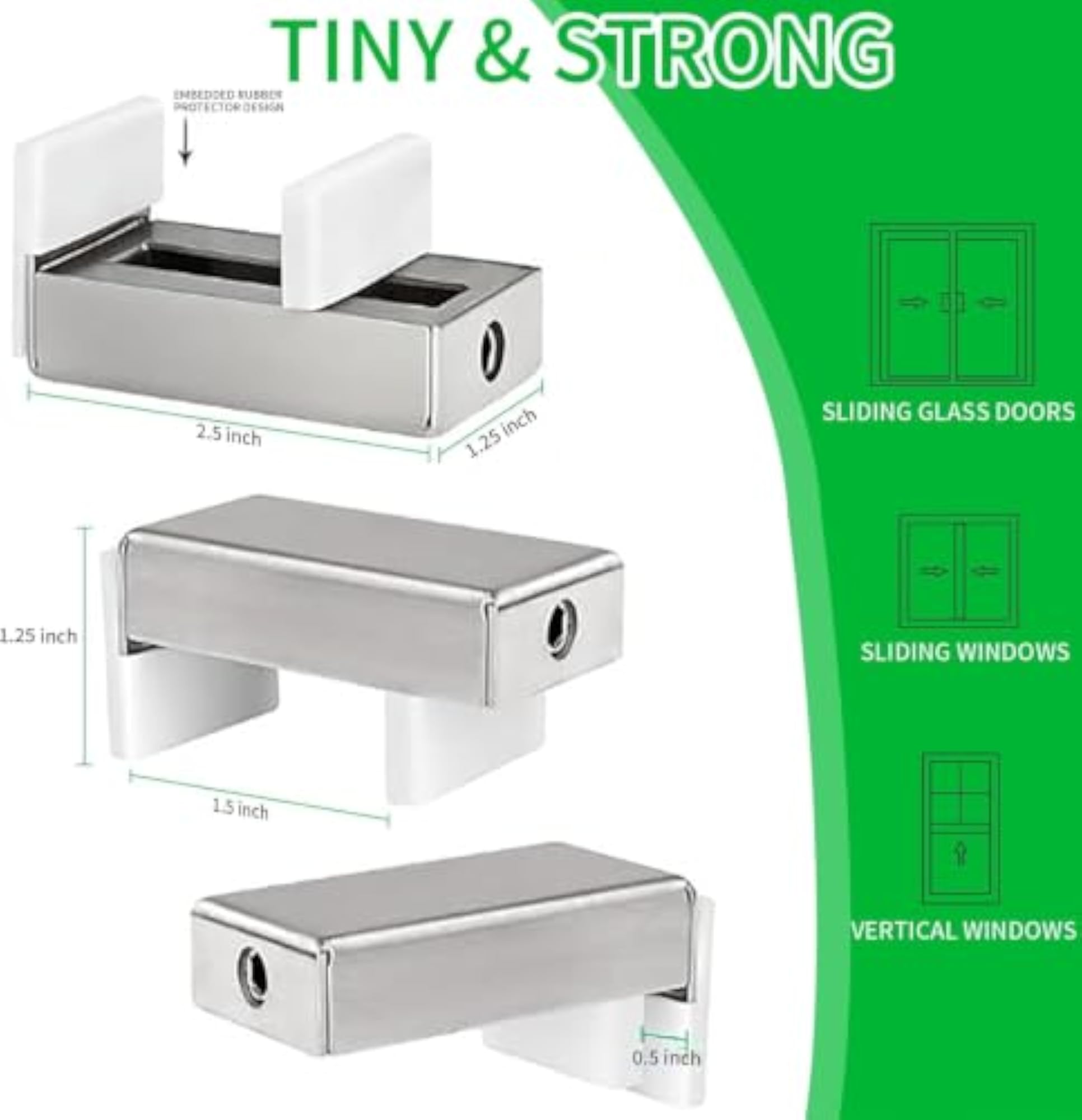Sliding Window Locks with Keys, Adjustable Safety